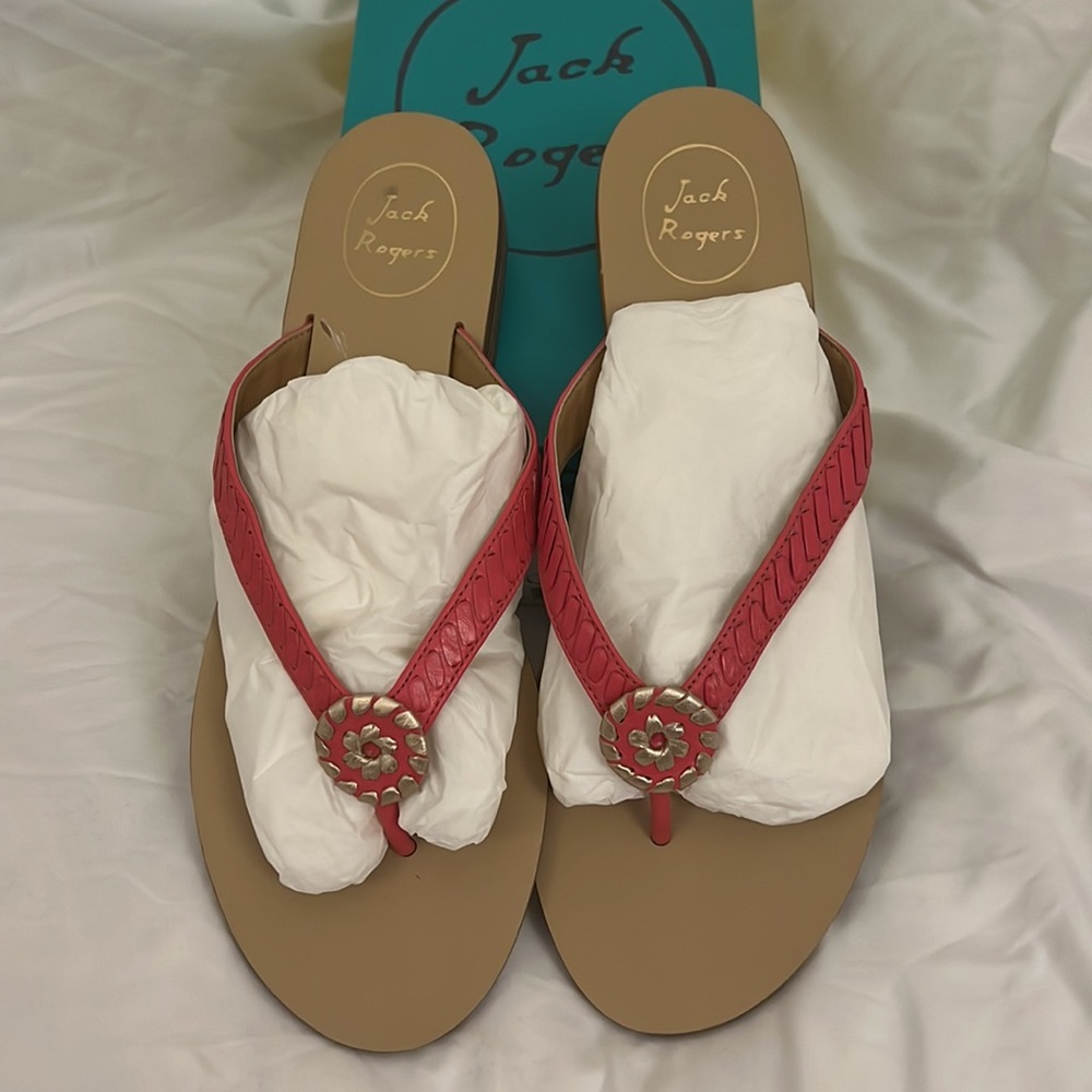NIB Jack Rogers ALI sandal sz 11 pink & gold